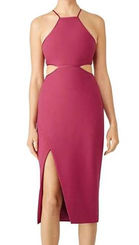 Cinq à Sept Cinq a Sept Yael Cut Outs Halter Midi Dress Orchid Pink Muted Mauve Long Slit 10