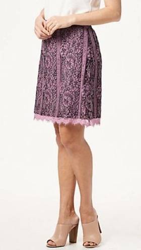 Isaac Mizrahi  Live! Purple and Black Paneled Lace Skort Skirt