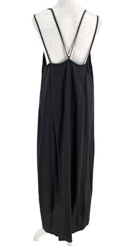 Aerie  Side-Slit Long Beach Swim Cover-Up Maxi Dress Dark Gray size Large