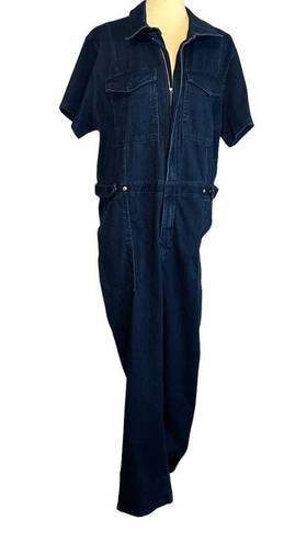 Good American  Fit For Success Jumpsuit Denim Indigo 377 Size 6 Boilersuit