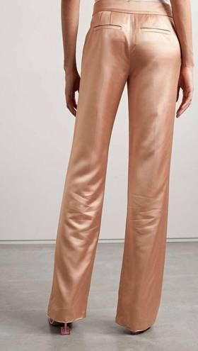 ALC Frank A.L.C Womens Metallic Satin High Rise Straight Leg Ford Viscose Trousers 2