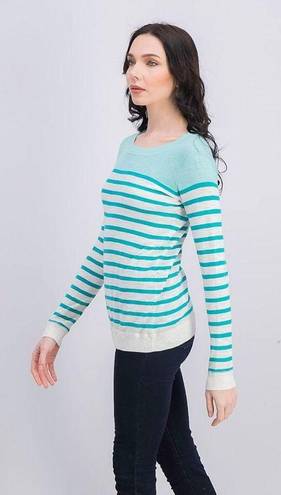 Tommy Bahama  Women Stripe Long, Sleeve Sweater, Green Size Large