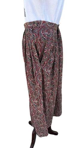 J.Crew  Maroon Paisley 80s Midi Skirt Medium