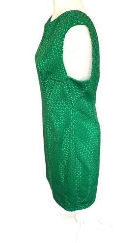 Tracy Reese PLENTY by  Emerald Green Sheath Dress Size 12 Laser Cut Knee Length