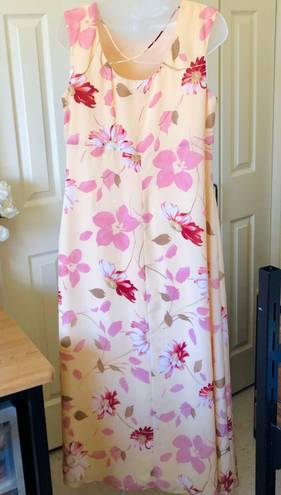 Maggy London Vintage  Sleeveless Maxi Colorful Floral Dress (Size 10)