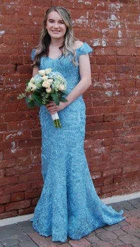 Ellie Wilde Blue Prom Dress