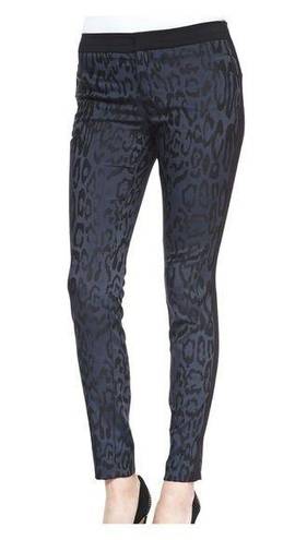 Rebecca Taylor  Leopard Print Brocade Pants Navy