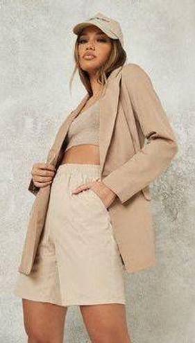 Missguided Stone Oversized Longline Blazer