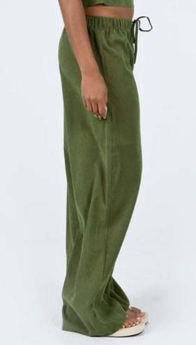 Princess Polly Paigey Green Drawstring Relaxed Fit Wide Leg Pants 2