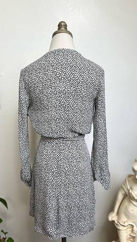 L'Agence L’Agence Silk Diego Faux Wrap Dress In Ivory Heart Pattern size 0 XS