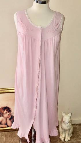 Vintage NICOLE baby pink maxi Nightgown Large