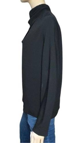 The Row  Women’s Size 10 Black Yoko Cowl Neck Draped Front Long Sleeve Top