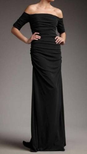 Badgley Mischka  Belle of the Ball Off The Shoulder Gown Black Dress Size 4