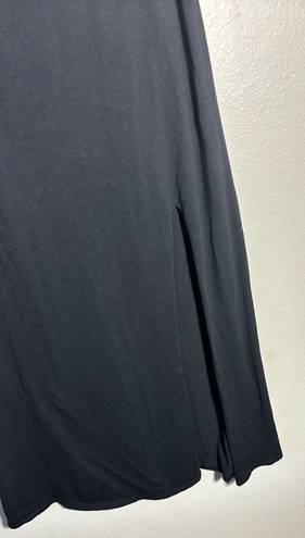 American Eagle black high rise cotton slit maxi skirt