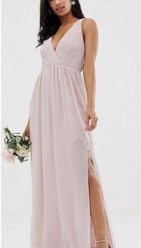 TFNC  London Bridesmaid Maxi Dress in Light Mauve Women’s Size 8 Surplice V-neck