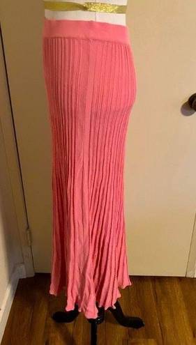 Lucy Paris New  Ellery Knit Pleated Skirt Pink Sz S