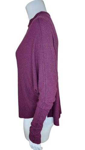 Treasure & Bond  Women's Medium Burgundy Stem Drop Shoulder Long Sleeve Sweater