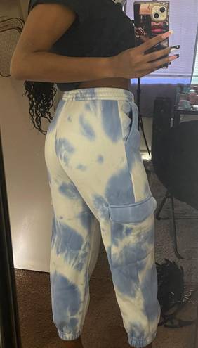 Charlotte Russe Blue Tie Dye Cargo Sweats 