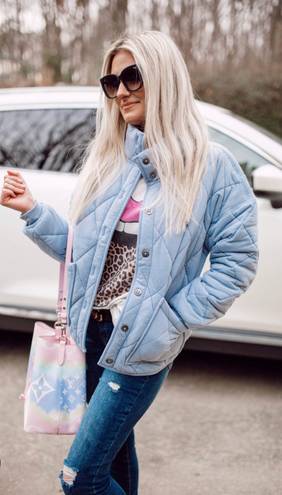 Target Light Blue Trendy Quilt Jacket