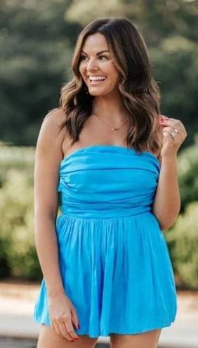 Vestique Blue Strapless Romper