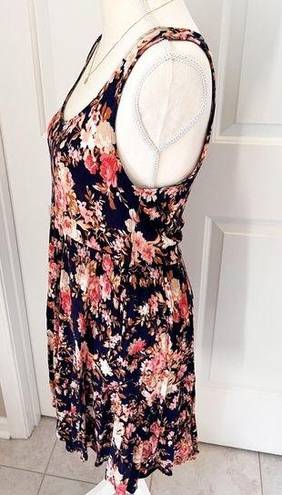 American Eagle  OUTFITTERS FLORAL PRINT NAVY SUNDRESS