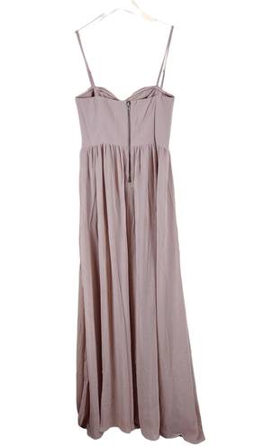 Lucy Paris Embellished Chiffon Maxi Dress New Taupe Size Small