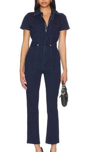 Good American  Fit For Success Jumpsuit Denim Indigo 377 Size 6 Boilersuit