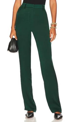 ANINE BING Classic Pant In Emerald Silk