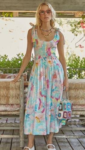 Hunter Bell  Braden Dress in Painterly Rainbow Print Size 4