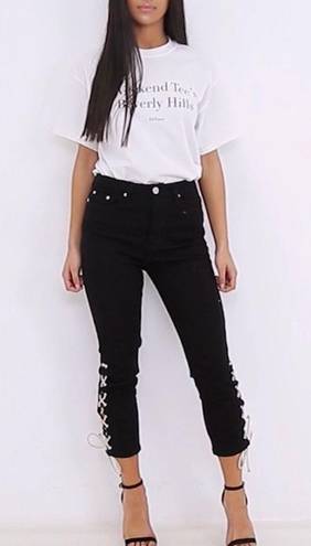 Pretty Little Thing : Cropped High Waisted Jeans