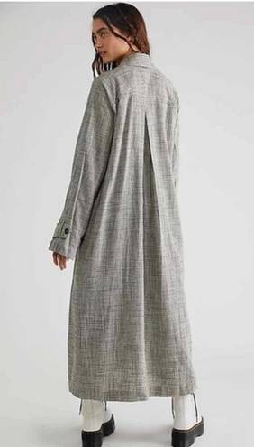 Free People  WE THE FREE Liberty Duster Plaid Wool Blend Coat Size Small