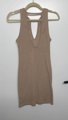 Kendall + Kylie  Tan Tank Top Mini Bodycon Dress 