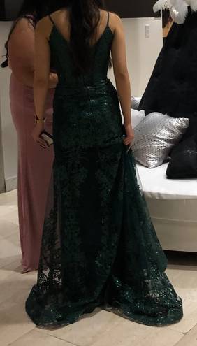 Jovani Emerald Green Sequin Corset Mermaid Prom Dress