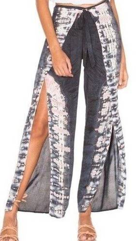 Young Fabulous and Broke  Tie Dye Fauna Split Wide Leg Pant Robin Cayman Wash M