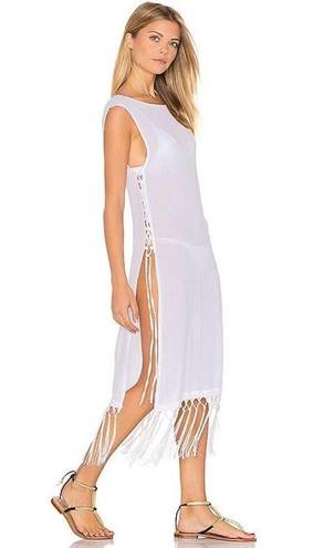 l*space New. L* white fringe lace up cover up. Small. Retails$99