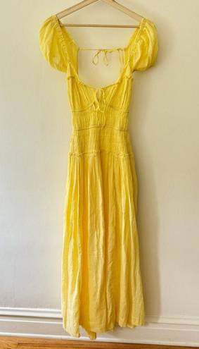 Free People  Feeling Bonita Midi Dress in Pineapple Slice Size Small