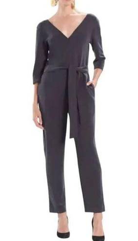 Natori  Mia Sanded Jersey Tie-Waist
Jumpsuit V-Neck Black Gray large new