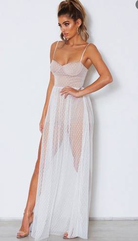 White Fox Boutique White Mesh Maxi Dress