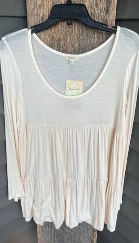 Lily White Cream Peasant Top