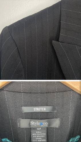 Style & Co pin stripe black blazer