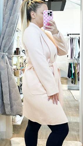 Max Mara  Wool Belted Long Trench Peacoat Baby Light Pink 8