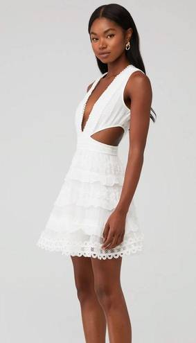 Rococo  Sand Tessa Lace Tiered Mini Dress in White NWT Size medium Retail $490