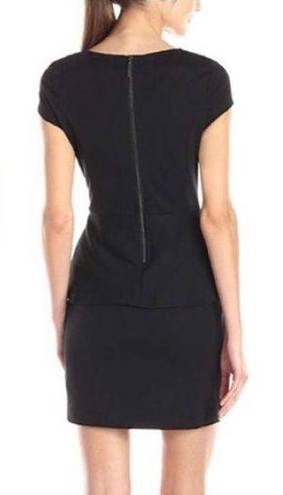 Kensie  Black Capped Sleeve Peplum Dress XS NWT