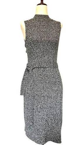 Krass&co G.A.S.  Knit Mockneck Midi Dress Size Medium Black White Tie Belt Australia