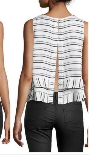 Rebecca Minkoff  Marie striped flyaway back cropped sleeveless top xs