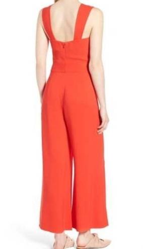 Twisted New. Lewit red cropped wide legged jumpsuit. With  detail. Size 4/6