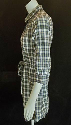 Steven Alan  Blue, Green, White, & Yellow Plaid Button Down Dress & Belt (M)