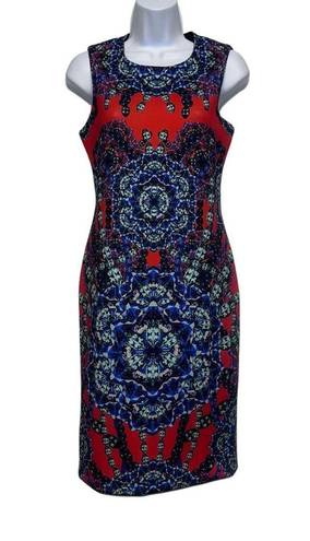 Hunter Bell  Shannon Jewels Print‎ Scuba Sleeveless Above The Knee Dress Size M