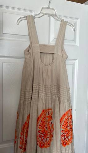 Anthropologie Tiered Cotton Maxi With Embroidery Size XS