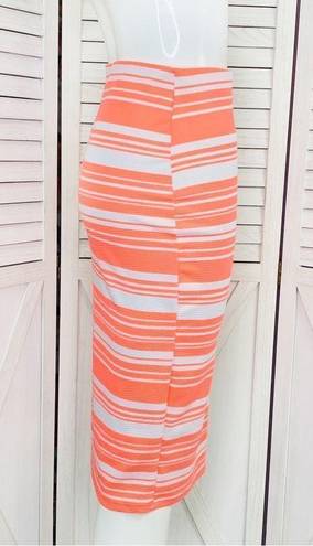 Brat Star  Neon Striped Pencil Skirt Small White Pink